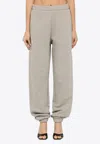 Attico Penny Logo-appliqué Cotton Track Pants In Gray