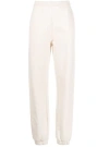 Attico Penny Logo-embossed Cotton Track Pants In Neutrals