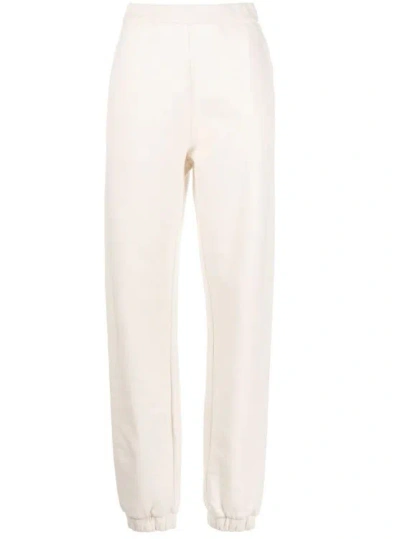 Attico Penny Logo-embossed Cotton Track Pants In Neutrals