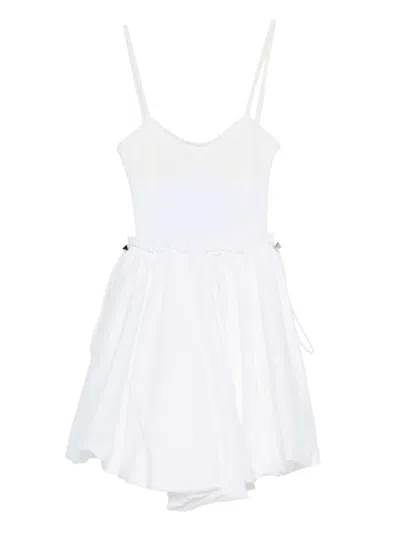 Attico Peplum-hem Mini Dress In White