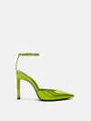 Attico Perine 120mm Faux-leather Slingback Pumps In Lime