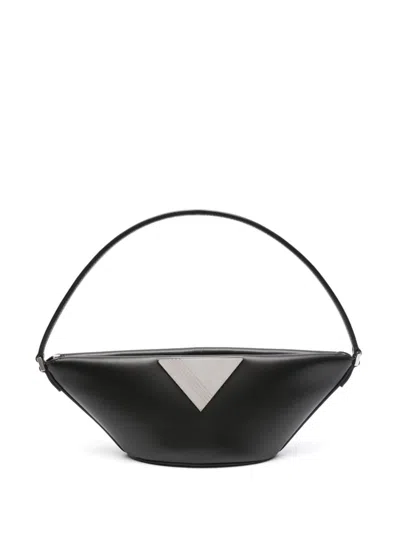 Attico Piccola Leather Shoulder Bag In Black