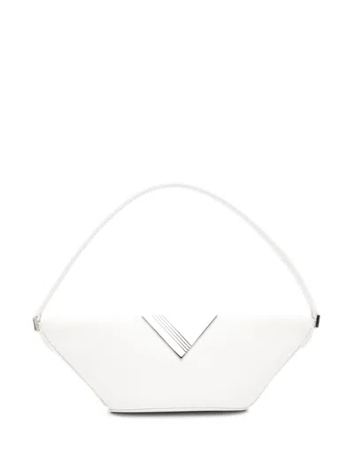 Attico Piccola Leather Shoulder Bag In White