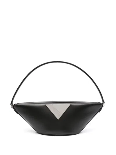 Attico Piccola Leather Shoulder Bag In Black