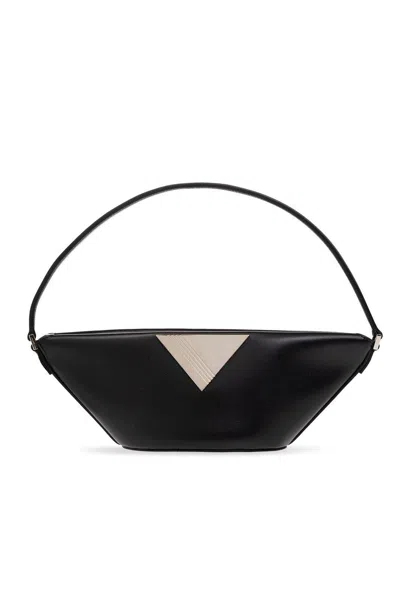 Attico Piccola Leather Shoulder Bag In Black
