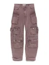 Attico High-waisted Wide-leg Cargo Pants Washed Mauve In Nude & Neutrals