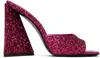 Attico 115mm Devon Glittered Mules In 008 Fuchsia