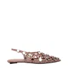 Attico Pink Leather Ballet Flats In Pink