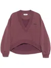 Attico Sweatshirt Mit Logo-stickerei In Rot