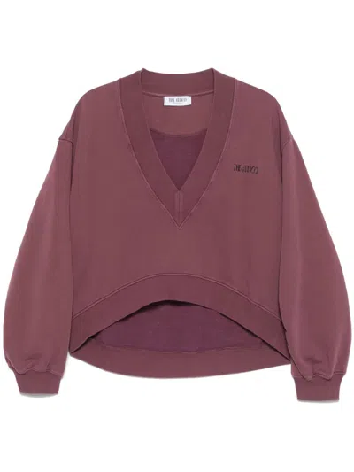 Attico Sweatshirt Mit Logo-stickerei In Rot