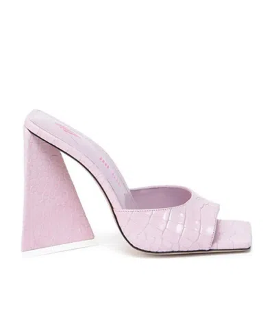 Attico Pink Logo Sandals In Purple
