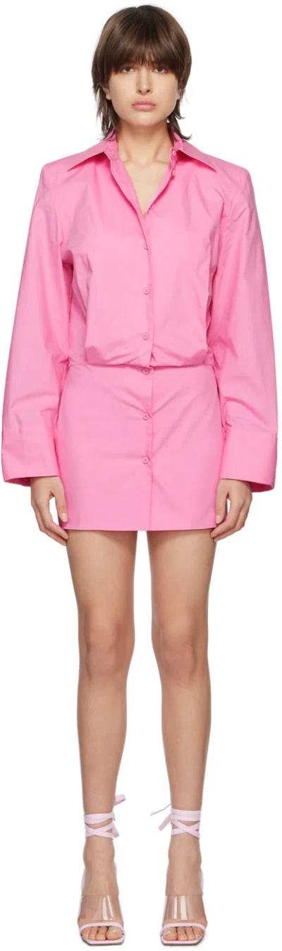 Attico Pink Margot Minidress In 367 Neon Pink