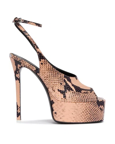 Attico Ornella 140 Snake-effect Leather Platform Pumps In Multi