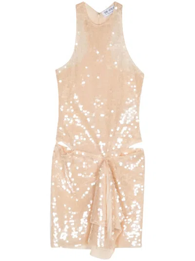 Attico Sequin-embellished Mini Dress In White