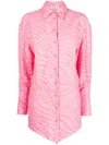 Attico Silvye Zebra-patterned Shirt Dress In Pink