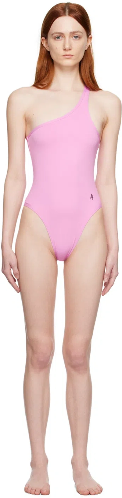 Attico Pink Stretch Nylon Swimsuit In Light Pink