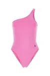Attico Pink Single-shoulder One-piece Swimsuit In Light Pink