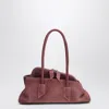 Attico Pink Suede La Passeggiata Small Bag In Pink