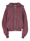 Attico Pink Sweatshirt With Hood And Logo Lettering On The Front In Cotton Woman In Pink