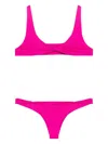 Attico Bikini Mit Gummiertem Logo In Pink