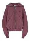 Attico Pink Sweatshirt With Hood And Logo Lettering On The Front In Cotton Woman