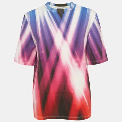 Pre-owned Attico Pink/blue Printed Cotton Bella T-shirt S