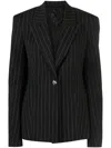 Attico Blue Pinstripe Single-breasted Jacket