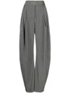 Attico Pinstriped Wide-leg Tailored Trousers In Grey