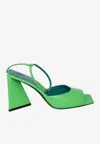 Attico Piper 85 Sandals In Eco-patent Leather In Green