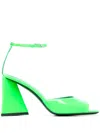 Attico Fluorescent Pink Slingback With Pyramid Heel And Square Toe In Grün