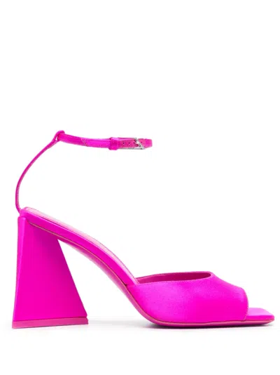 Attico Piper 85 Patent Leather Sandals In Fuchsia