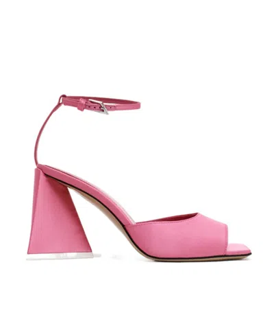 Attico Pink Piper Heeled Sandals In 119 Geranium