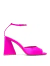 Attico Fuchsia Piper Satin Heel Sandals In Multicolor