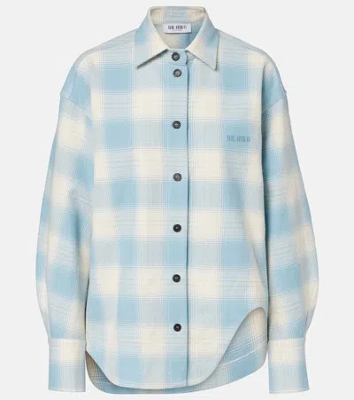 Attico Checked-pattern Long-sleeve Shirt In Blue