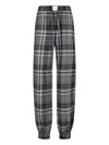 Attico Plaid Drawstring Trousers In Gray