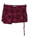 Attico Plaid Pocket Mini Skirt In Red