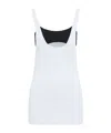 Attico Light Blue Flat Ribbed Tank Top In White