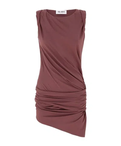 ATTICO THE ATTICO LOGO EMBROIDERED MINI DRESS