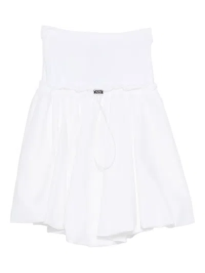 Attico Pleated Midi Skirt In White