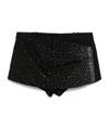 Attico Rhinestone-embellished Shorts In Black