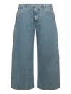 Attico Straight Trousers With Pockets And Belt Loops In Blue