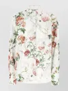 Attico Pointed Collar Long Sleeves Floral Print Shirt