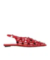 Attico Pointed Flat Sandals In Red