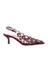 Attico Grid Pumps Bordeaux In Burgundy