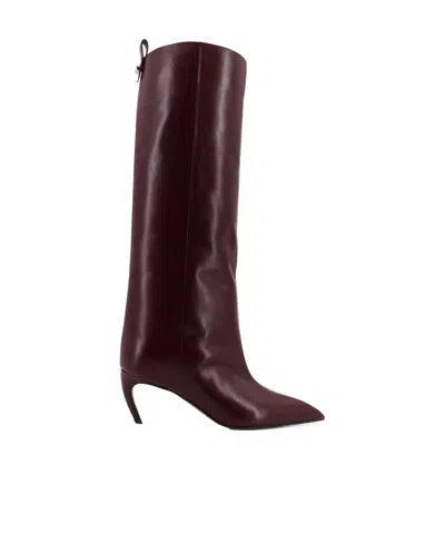 Attico Pointed Toe Boots In Black