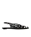 Attico Grid-embelished Suede Pointed-toe Flat Pumps In Black