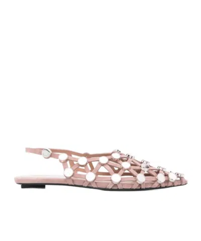 Attico Pointed-toe Flat Sandals In Pink