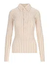Attico Long-sleeved Polo Shirt In White