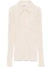 Attico Rhinestone-embellished Polo Shirt In Nude