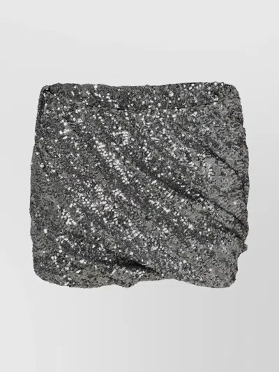 Attico Silver Polyester Skirt
